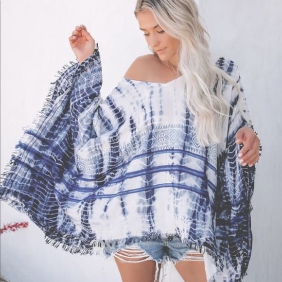 Vici Tops - Cotton Tie-dye Poncho